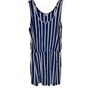🌸NWT- Peace & Pearls- Navy/White Stripe Tank Shorts Romper- Size XL